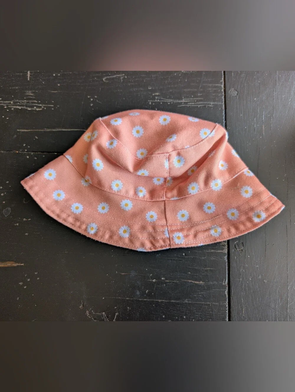 Handmade ATOQ Boutique Reversible UV Protection Children's Bucket Daisy Sun Hat